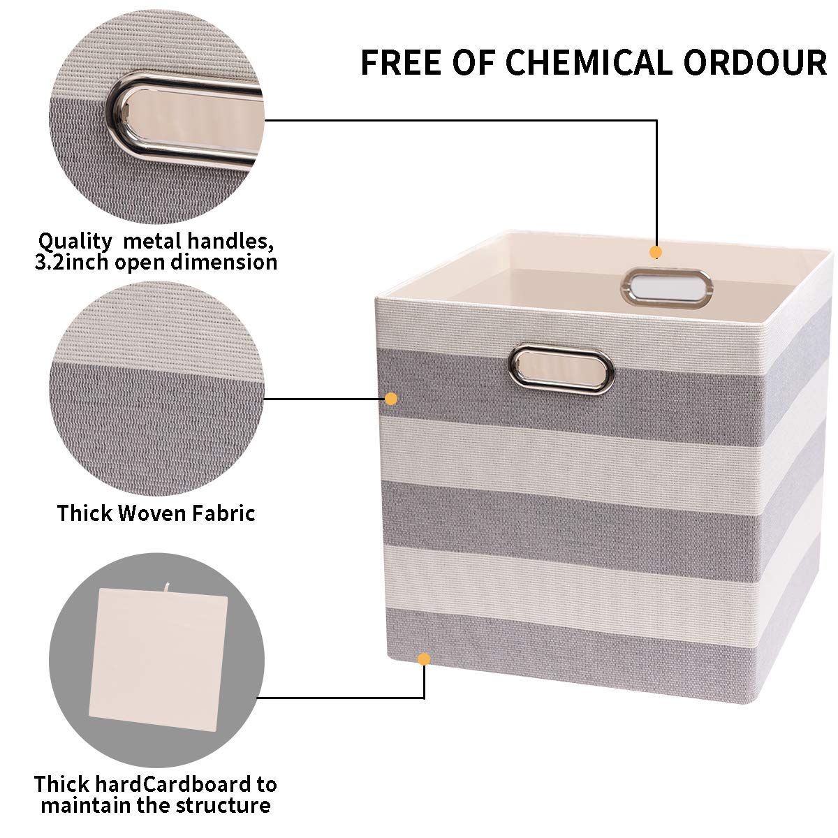 Posprica 3X Thicker Storage Bins Storage Cubes, 13×13 Fabric Storage Boxes Foldable Baskets Containers Drawers for Nurseries,Offices,Closets,Home…
