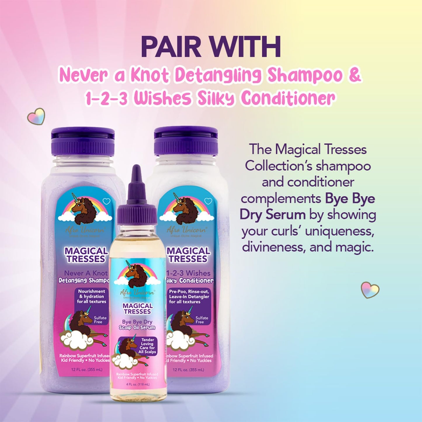Magical Tresses by Afro Unicorn - Bye Bye Dry Scalp Serum - Soothing, Moisturizing, and Frizz-Eliminating Hair Serum for All Textures and Scalps, 12