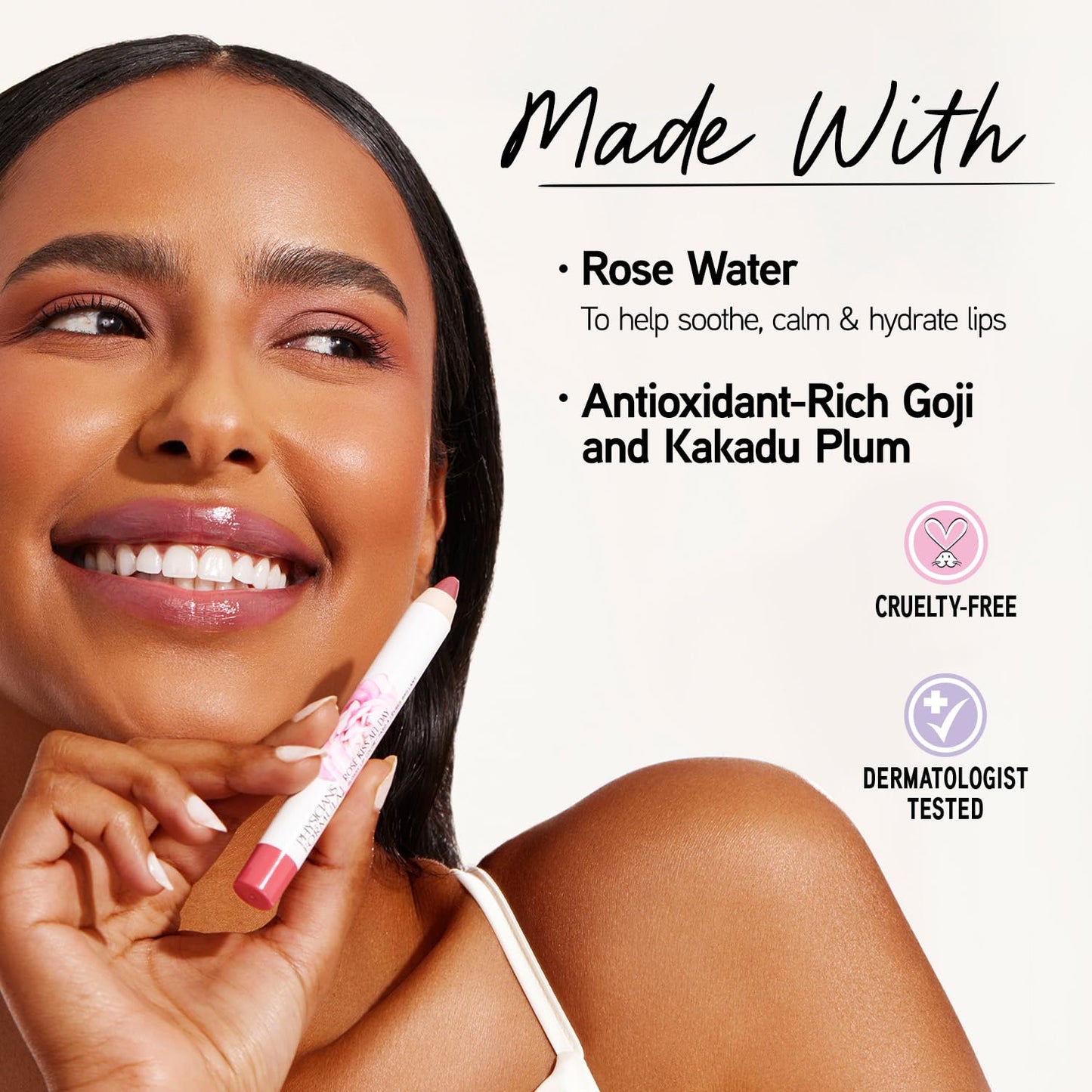 Physicians Formula Rosé Kiss All Day Glossy Lipstick LIp Color Makeup, Red, She's a Wild Rose | Dermatologist Tested, Clinicially Tested