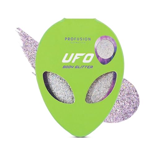 Profusion Cosmetics UFO Body Glitter, Chunky & Fine Pressed Glitter for Face & Body, Long-Lasting Multi-Purpose Sparkly Makeup for Festivals, Parties