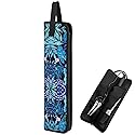 Beautyflier Universal Curling Iron Travel Case, Heat-Resistant, Canvas, Blue Flower