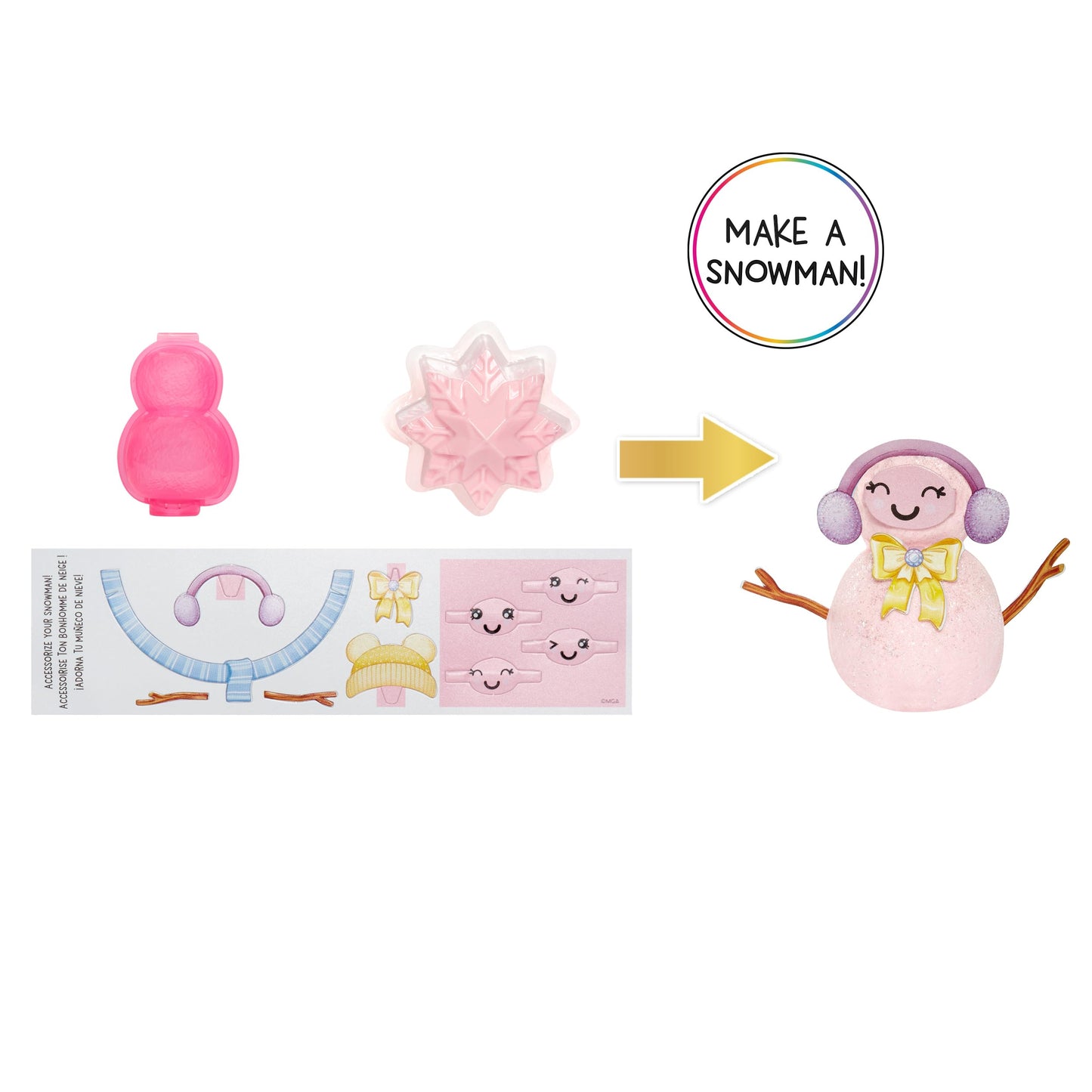 Rainbow High Winter Wonderland Bella - Pink 11” Fashion Doll with Magic Snow Hidden in Fashion That Puffs Up with Water, and Snowman Kit, Great Gift…