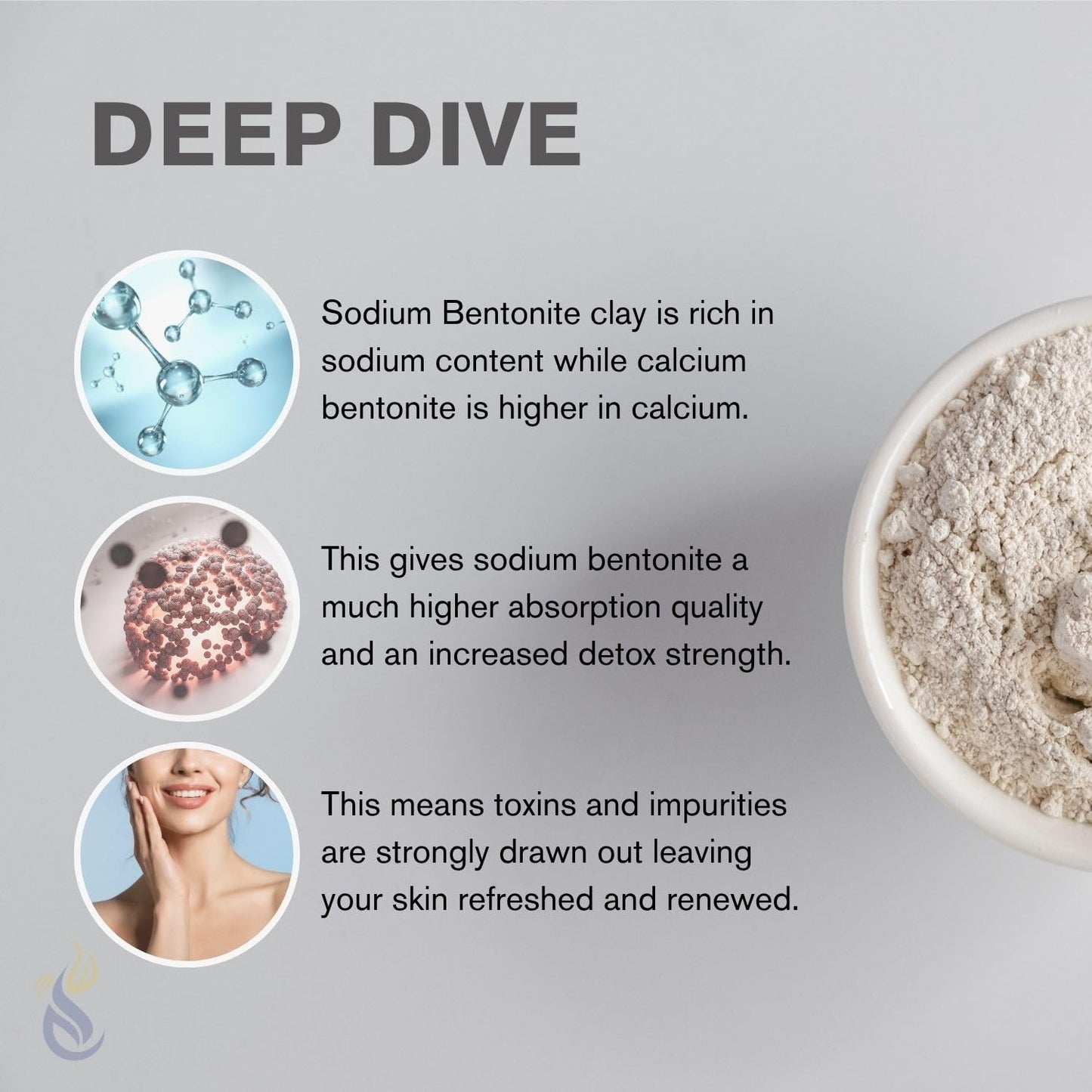 ClearLee Bentonite Clay Cosmetic Grade Powder - 100% Pure Natural Powder - Indian Clay - Great For Skin Detox, Rejuvenation, and More - Heal Damaged
