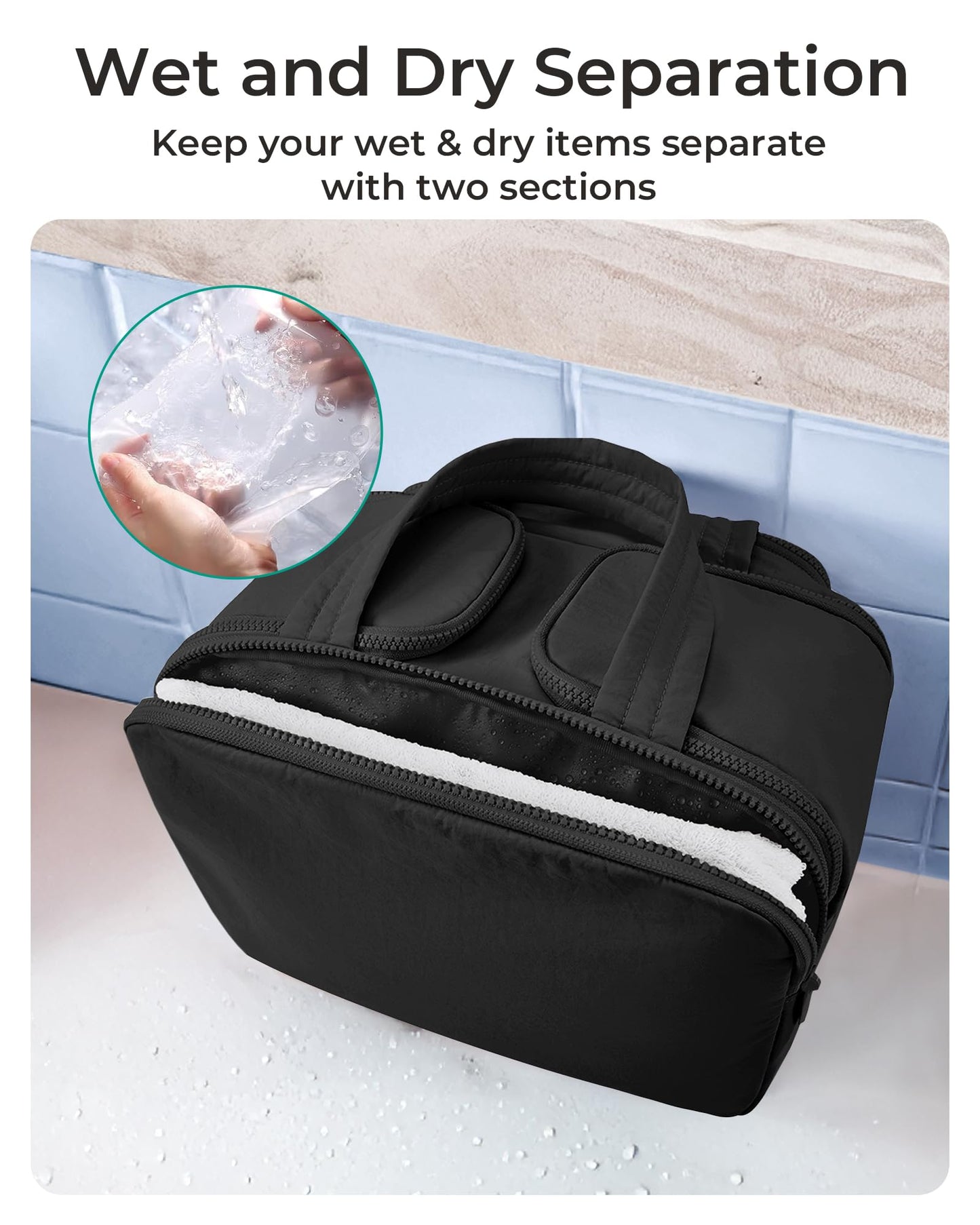 BAGSMART Travel Toiletry Bag, Lightweight Large Wide-open Travel Bag for Women, Puffy Cosmetic Makeup Bag Organizer with Handle Beauty and Personal Care BAGSMART