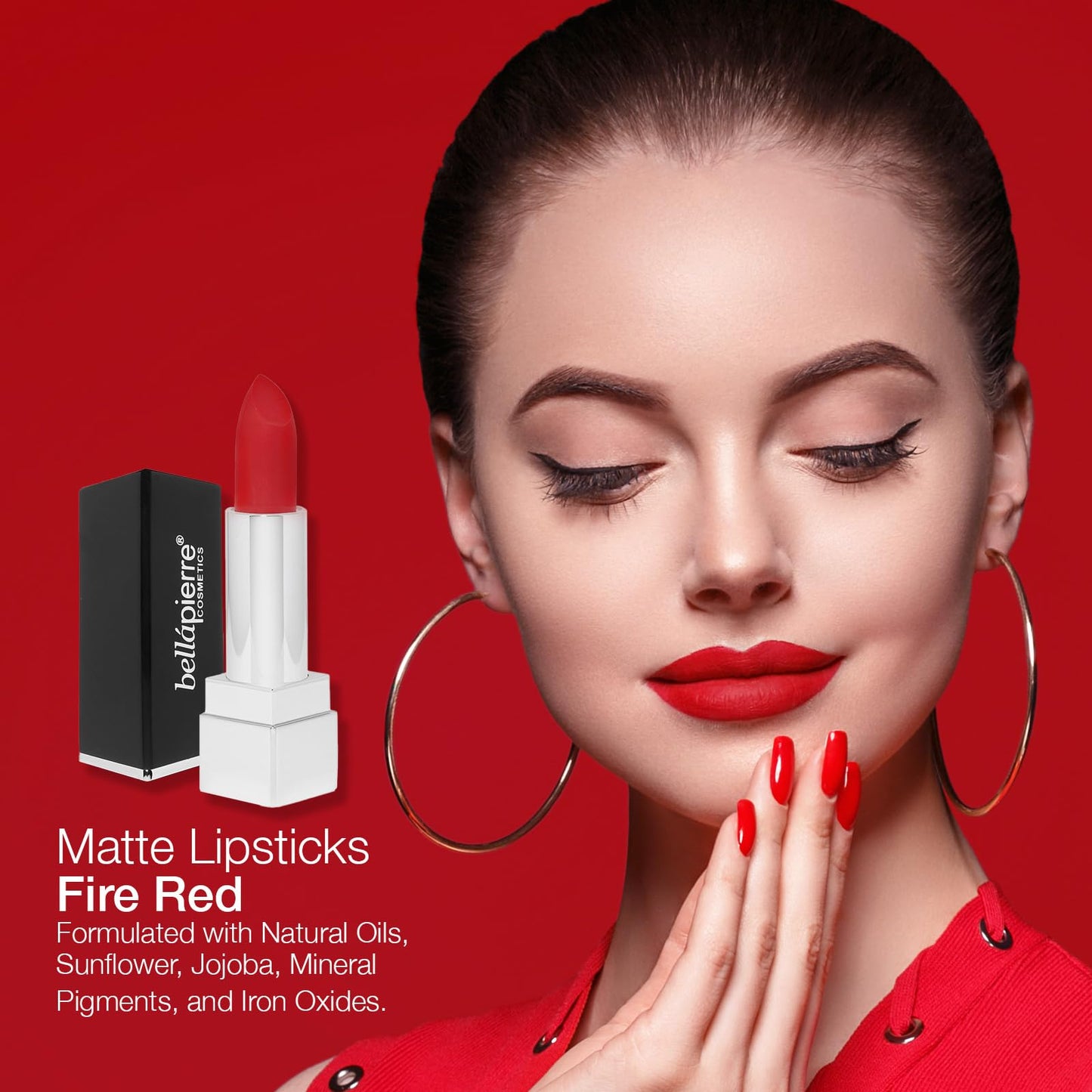 bellapierre Matte Lipstick - Long-Lasting Mineral Lip Color with Vitamins C & E, Nourishing Formula, Natural Matte Finish, Clean, Paraben-Free