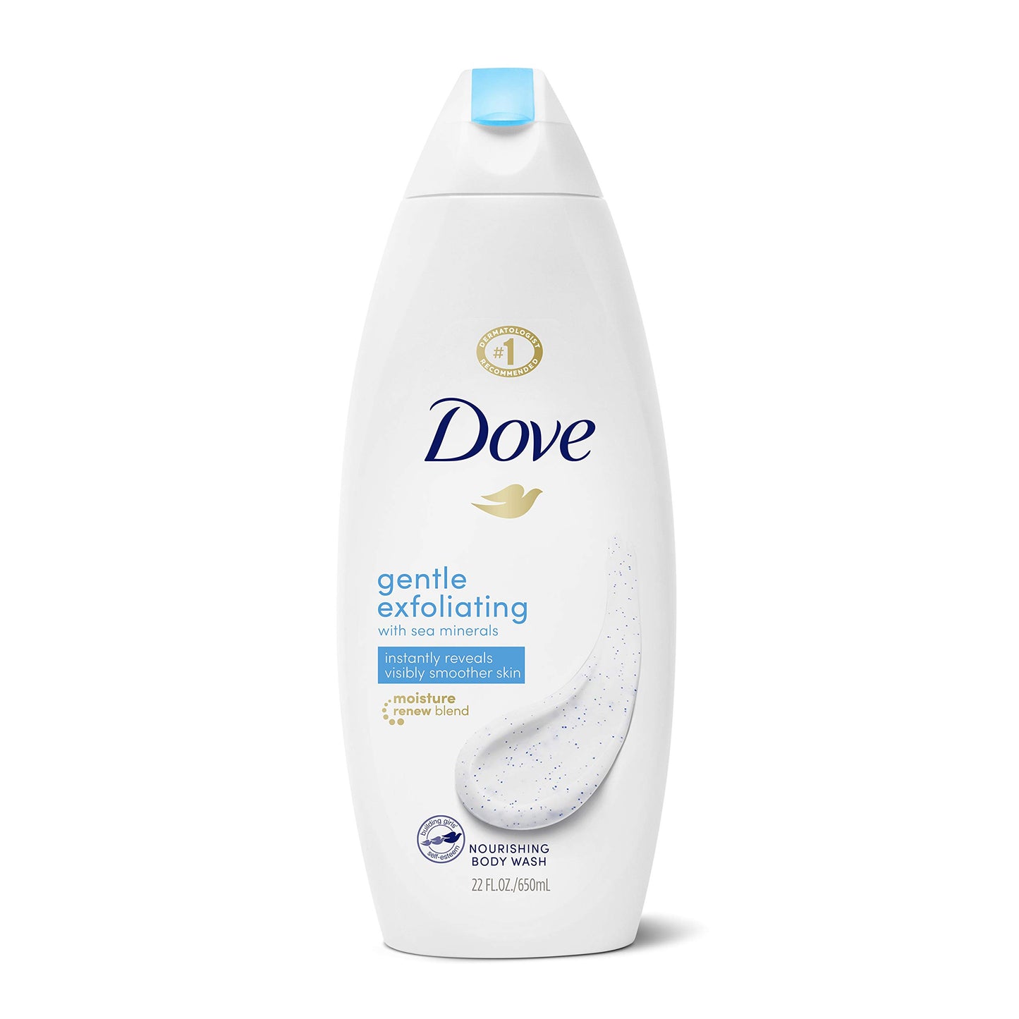 Dove Body Wash 100% Gentle Cleanser, Sulfate Free Gentle Exfoliating With Sea Minerals Bodywash for Softer, Smoother Skin After Just One Shower 22 oz