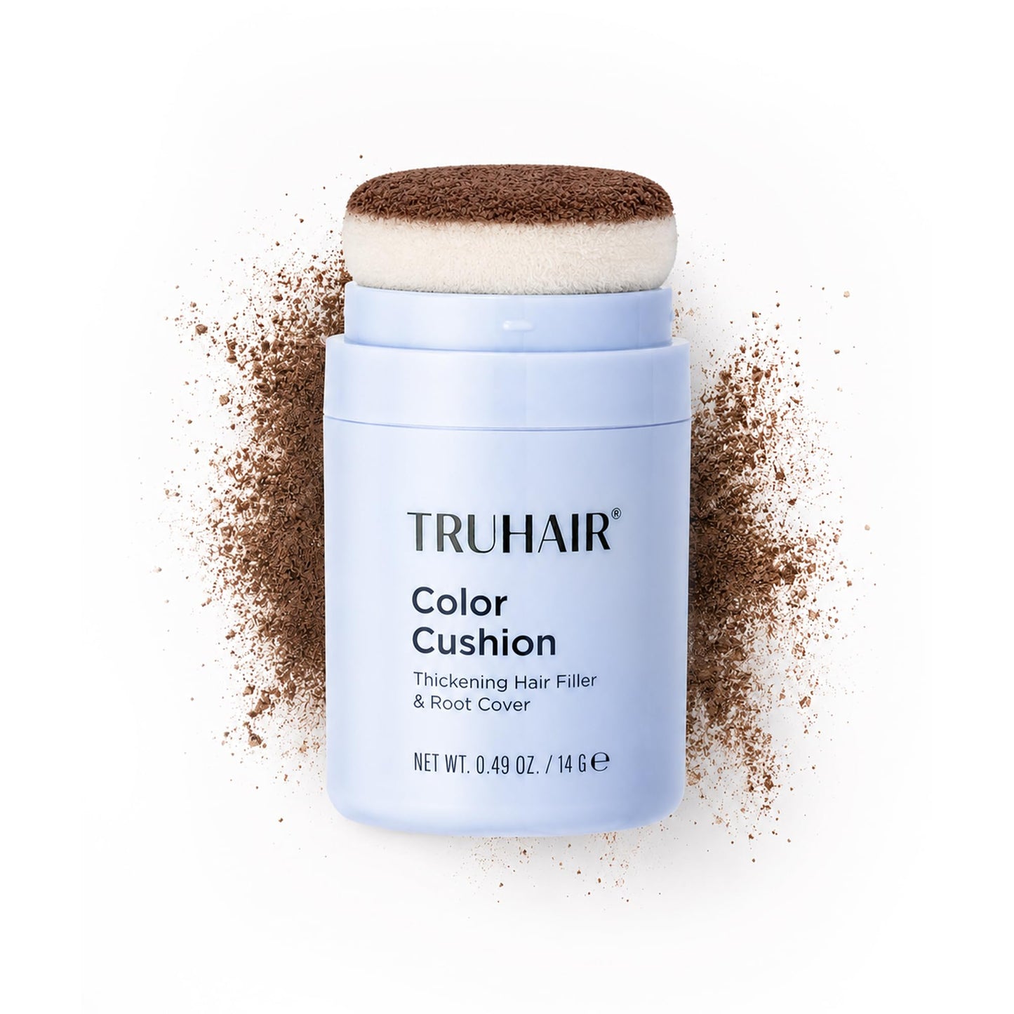 TRUHAIR Color Cushion Thickening Hair Filler & Root Cover Up Powder - Oil Absorbing Hair Fibers for Thinning Hair - Instant Volume, Gray Coverage