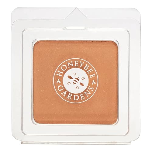 Honeybee Gardens Pressed Mineral Powder Foundation Refill, Sundance, Deep Tan/Mocha, Adjustable Coverage, Natural Finish, With Botanical Extracts