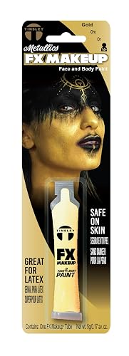 Tinsley Transfers FX Makeup - Face and Body Paint - Water-Based Cream - 7g / 0.24 oz Tube (Metallic Gold)