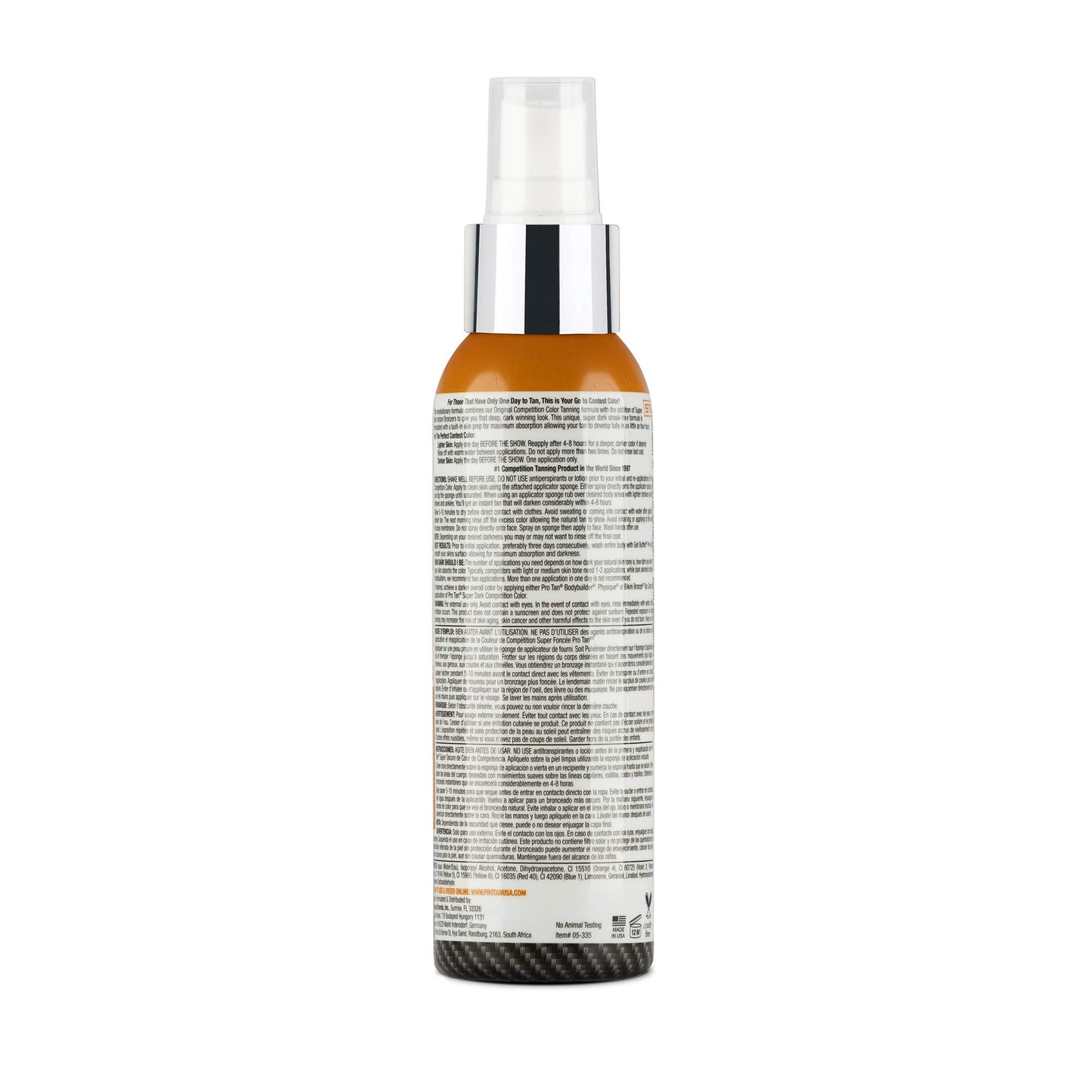 Pro Tan, Super Dark Competition Color, Base Coat, Ultra Dark Suntan Brown, Streak Free, Applies Evenly, Dries Quickly, 3.4 oz.