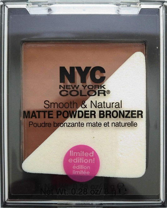 NYC New York Color Smooth & Natural Matte Powder Bronzer, .28 Oz. Sun Glow (Limited Edition)