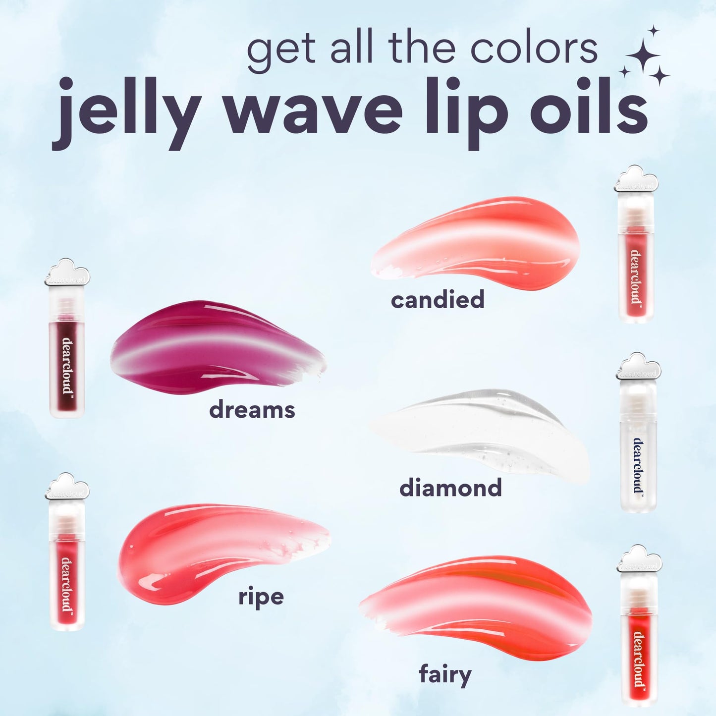 dearcloud Jelly Wave Lush Lip Oil - Tinted Lip Gloss and Lip Gloss for Women - Korean skincare essential - Lip Oil for Women with Collagen - Dreams