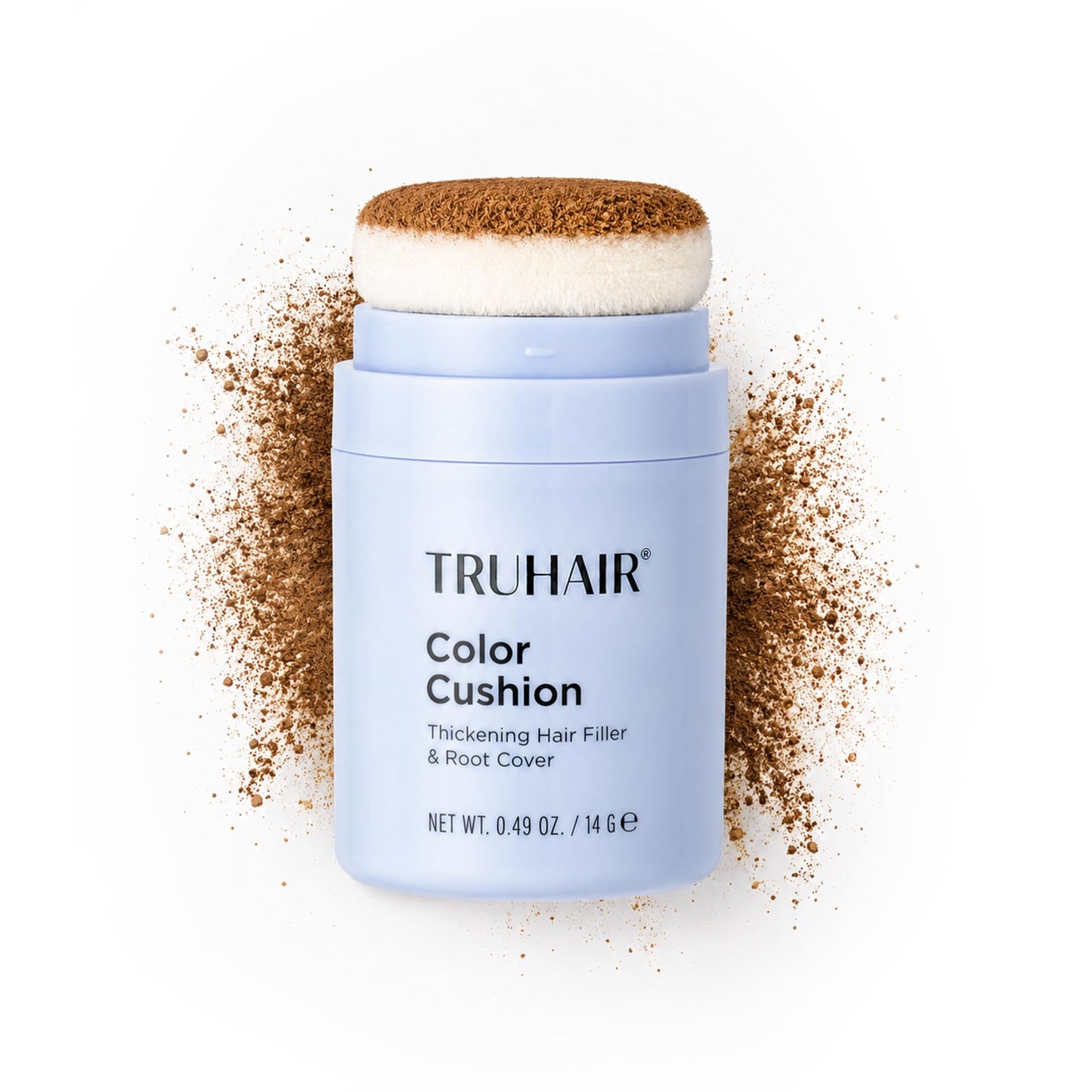 TRUHAIR Color Cushion Thickening Hair Filler & Root Cover Up Powder - Oil Absorbing Hair Fibers for Thinning Hair - Instant Volume, Gray Coverage