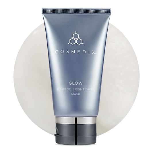COSMEDIX Glow Bamboo Brightening Facial Mask - PM Exfoliating Facial Scrub for Tired, Dull & Uneven Skin - Anti-Aging Gentle Night Face Exfoliator