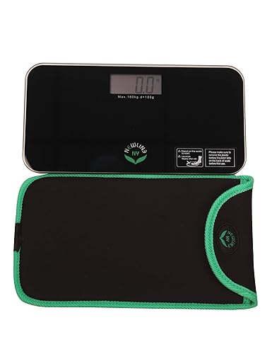 NewlineNY Black Mini Bathroom Scale + Travel Slip Case SBB-0718MBK+101BG