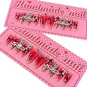 Advanced wearing nail flame nail art almond shaped fake nails Beauty & Personal Care FWJUNHUYC