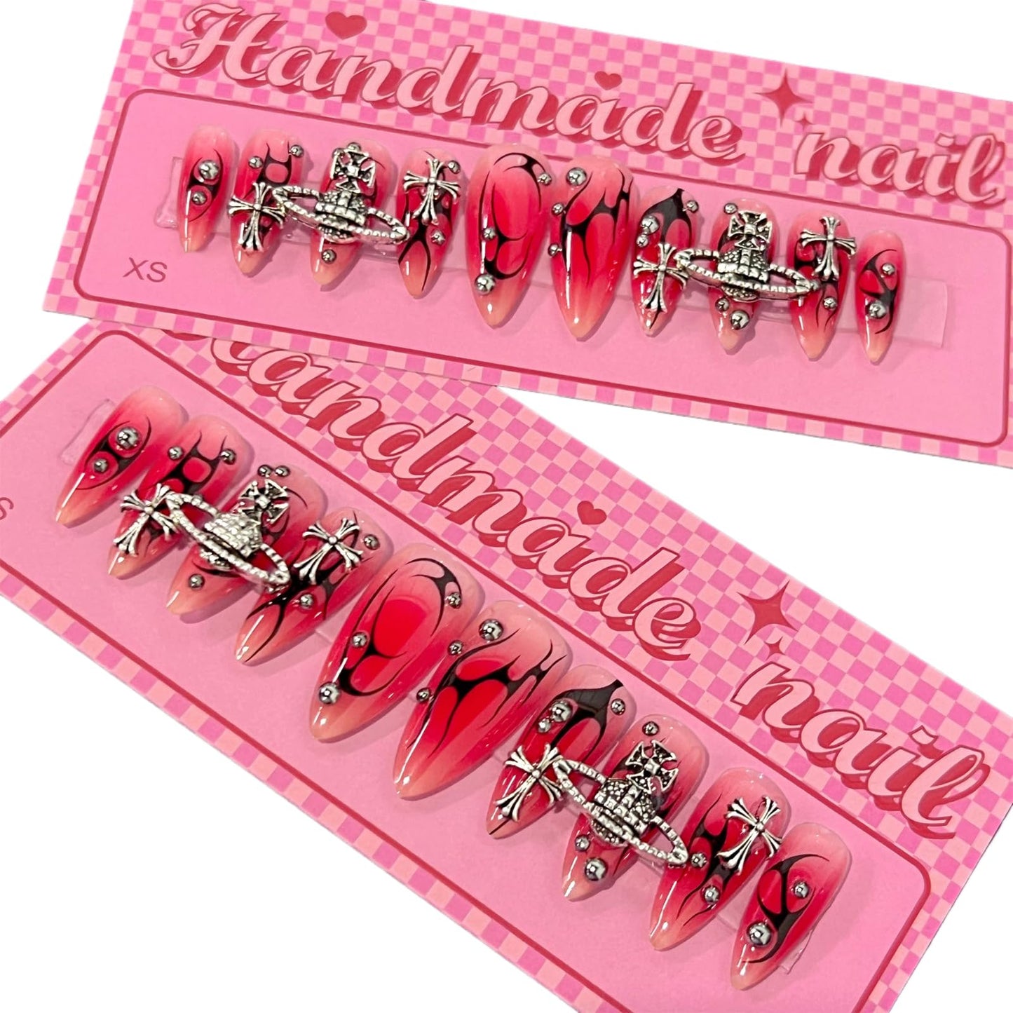 Advanced wearing nail flame nail art almond shaped fake nails Beauty & Personal Care FWJUNHUYC
