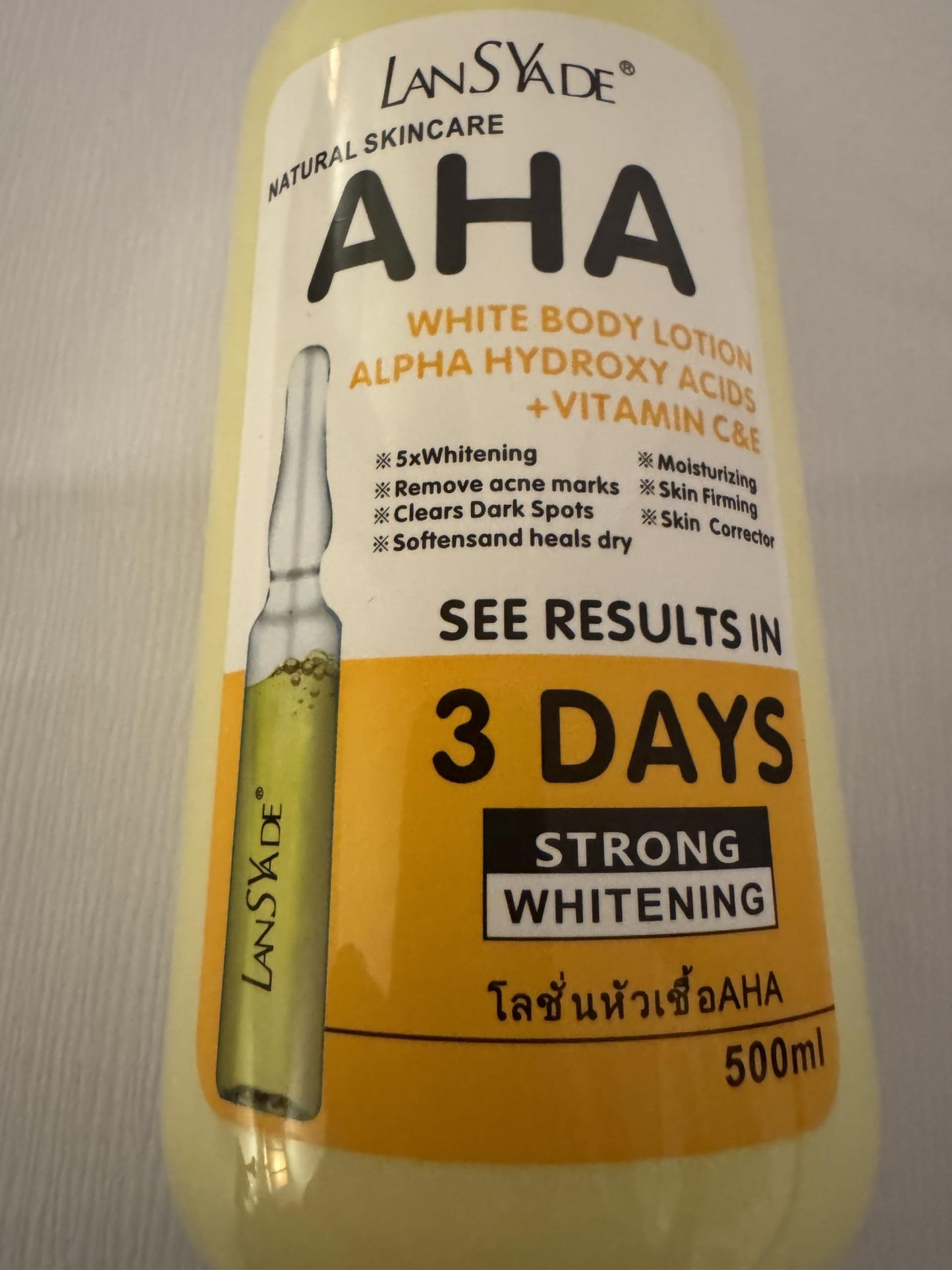 LanSYade AHA Body Lotion with Vitamin C&E, 500ml