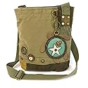 Chala Handbag Patch Crossbody SEA TURTLE Bag Canvas Messenger OLIVE GREEN