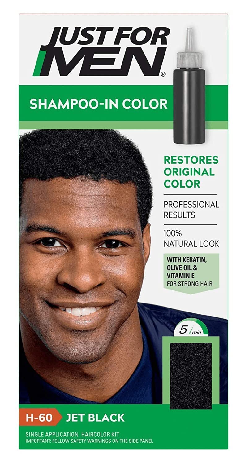 Shampoo-In Hair Color Jet Black - H-60 by Just For Men for Men - 1 Application Hair Color