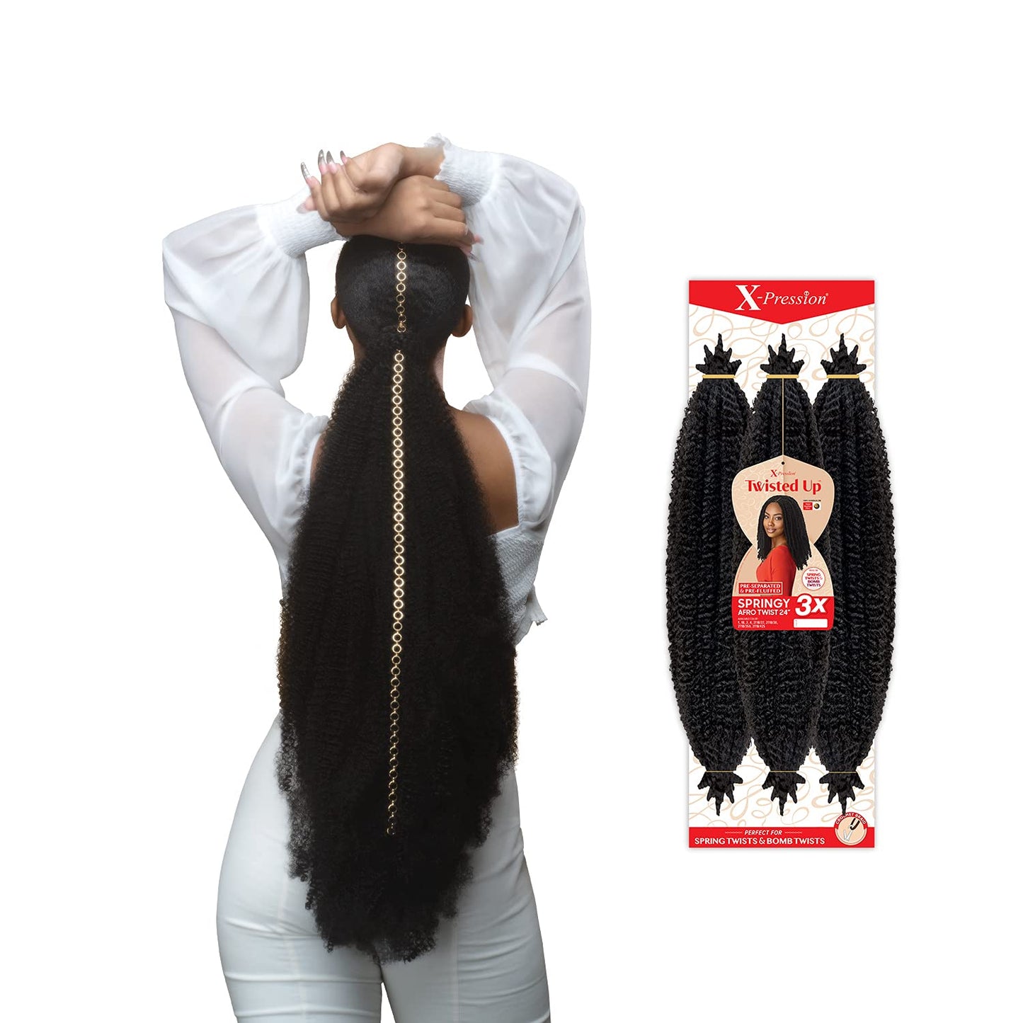 X-pression Braid Outre Crochet Braids X-Pression Twisted Up 3X Springy Afro Twist 24'' (1-pack, 2T4/30)