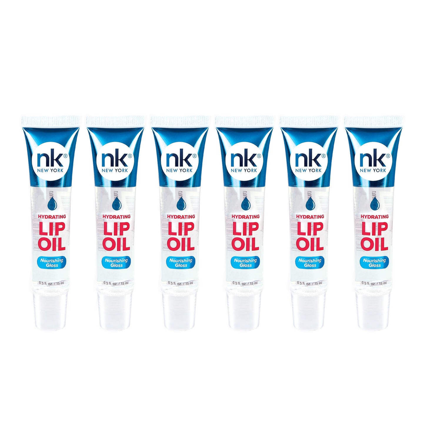 Nicka K Hydrating Lip Oil Nourishing Glass (GLOSS-6PK)