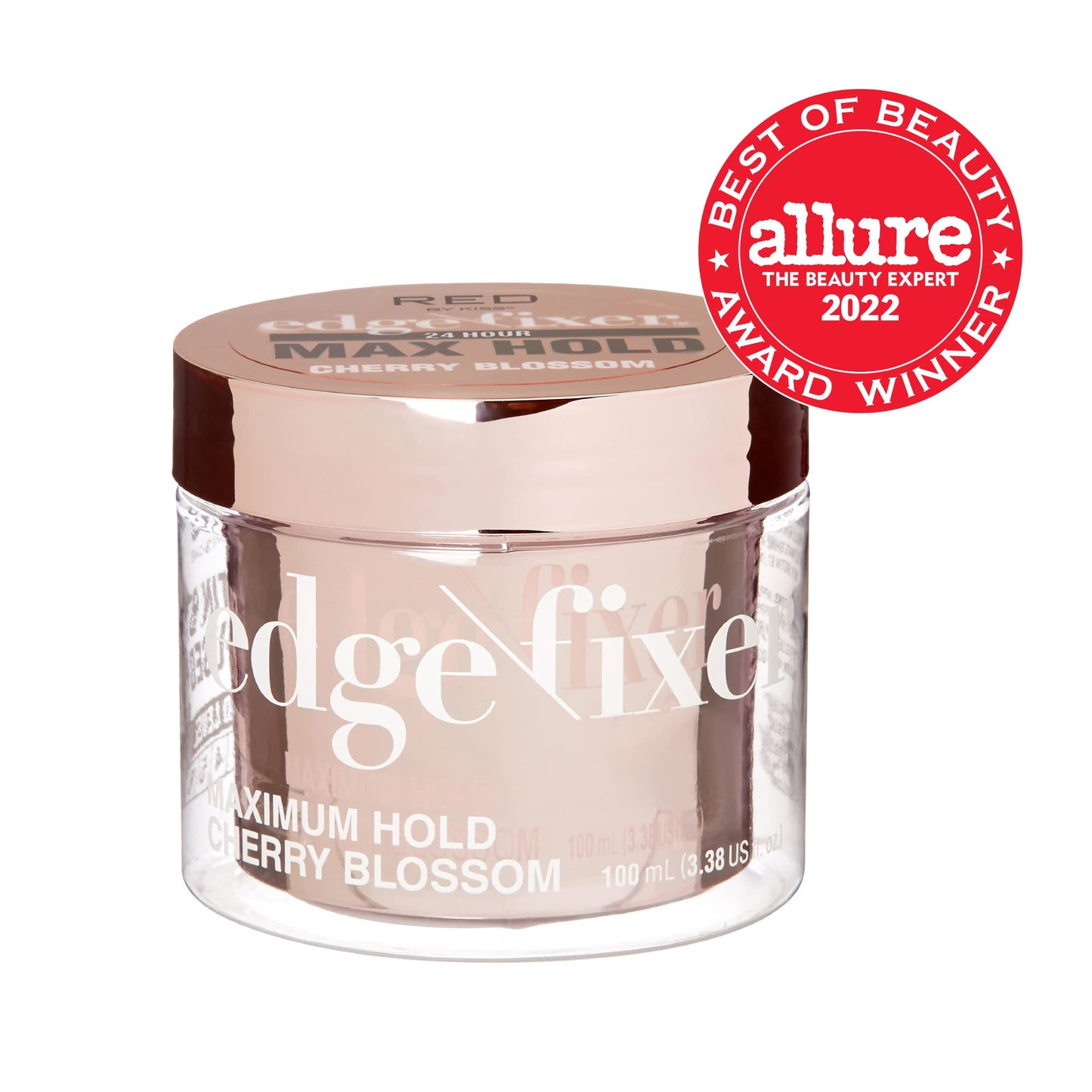 Red by Kiss Edge Fixer Hair Shine Gel, 24 Hour Max Hold, Non-Flaking, Biotin B7 Infused, Natural Styling, Professional Edge Control Wax, Perfect