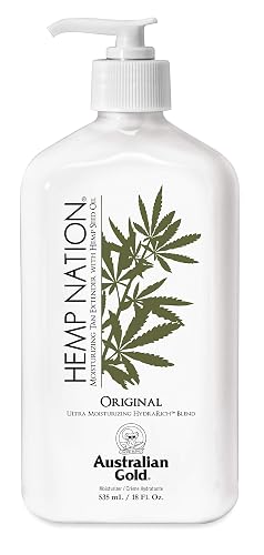 Australian Gold Original Hemp Nation Moisturizing Tan Extender Lotion, Hemp Seed Oil, 18 Fl Oz