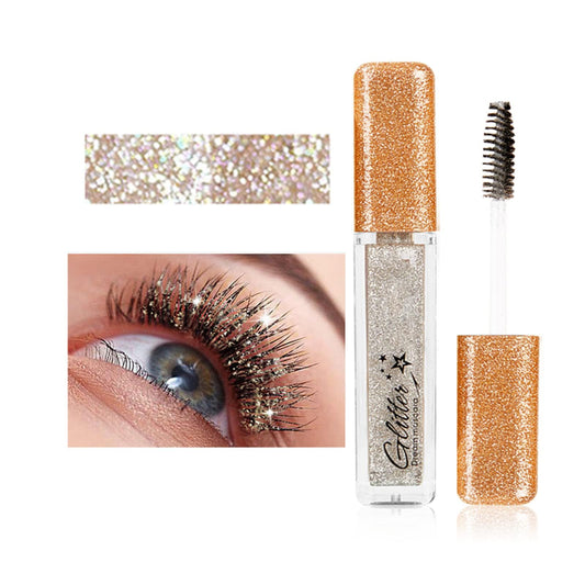 MIESCHER Silver Mascara for Eyelashes, Waterproof, Long-lasting, Diamond Glitter, Lengthening, Curling