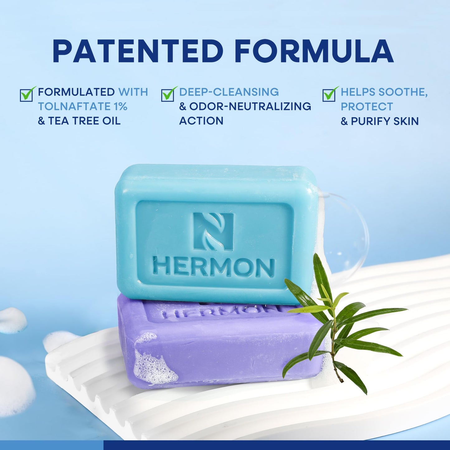 Hermon Antifungal Soap with Tea Tree Oil: Antifungal Treatment Bar Soothing Care & Relief of Itchy for Ringworm, Jock Itch, & Athlete's Foot - Body Beauty & Personal Care Hermon