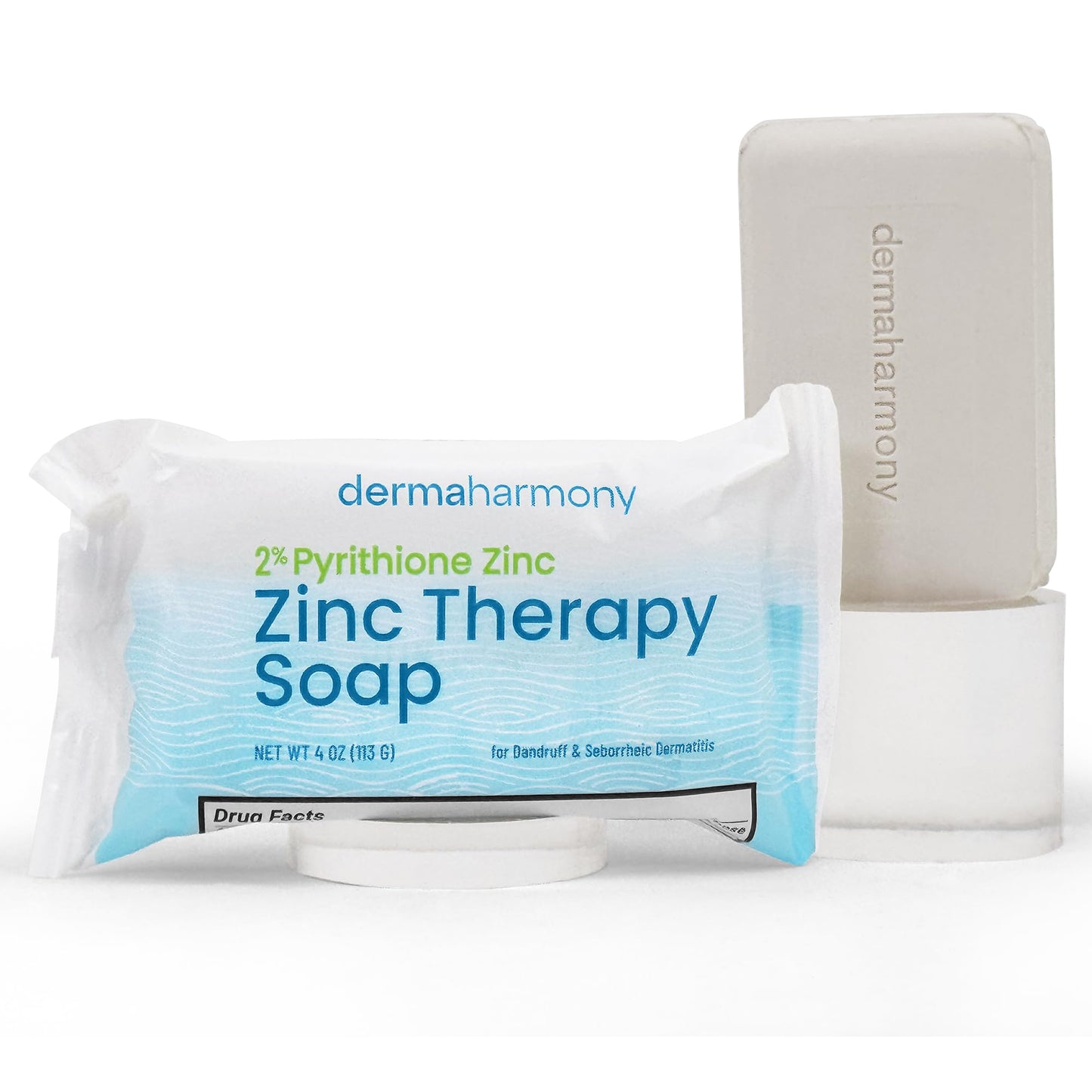 Dermaharmony 2% Pyrithione Zinc (ZnP) Bar Soap 4 oz - Crafted for Those with Skin Conditions - Seborrheic Dermatitis, Dandruff, Psoriasis, Eczema