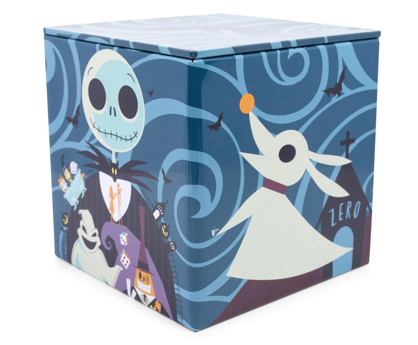 Disney The Nightmare Before Christmas Jack Skellington 4-Inch Tin Storage Box Cube Organizer with Lid | Basket Container, Cubby Cube Closet…