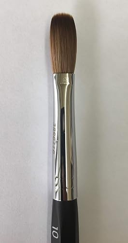 Six Angles - CRIMPED - Black Handle Petal 100% Kolinsky Acrylic Nail Brush (Crimped 10) Beauty & Personal Care Six Angles