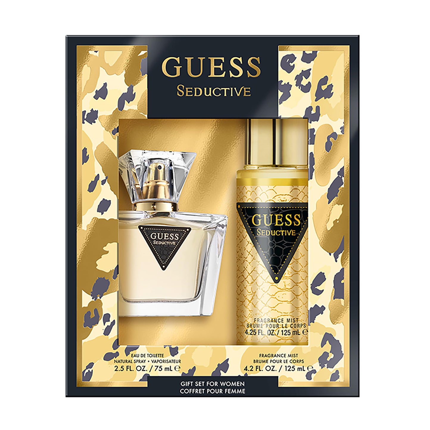 Guess Guess Seductive 2.5oz EDT Spray, 0.5oz EDT Spray, 3.4oz Body Lotion, Pouch Women 4 Pc Gift Set