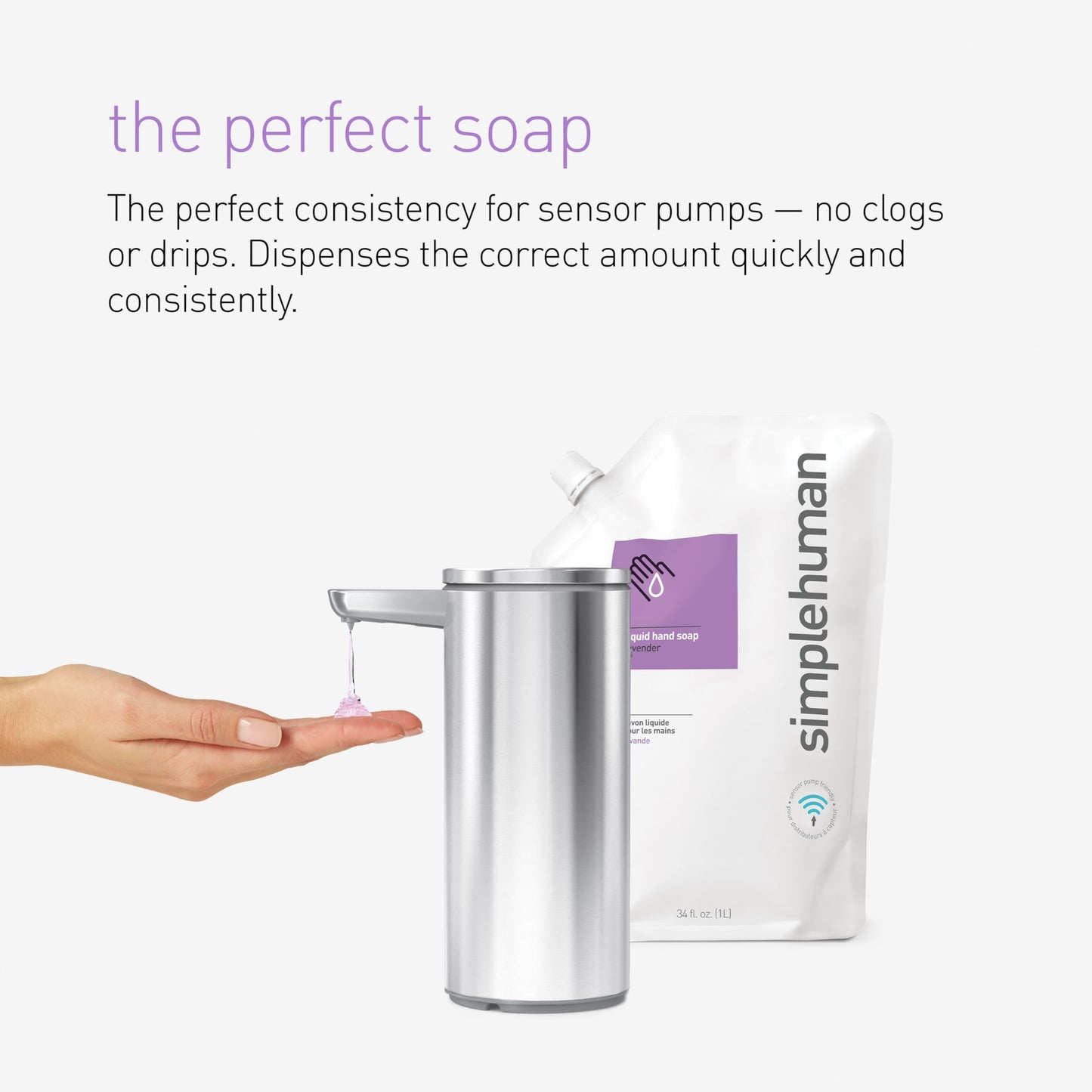 simplehuman Mandarin Orange Moisturizing Liquid Hand Soap Refill Pouch, 34 Fl. Oz. Beauty and Personal Care simplehuman