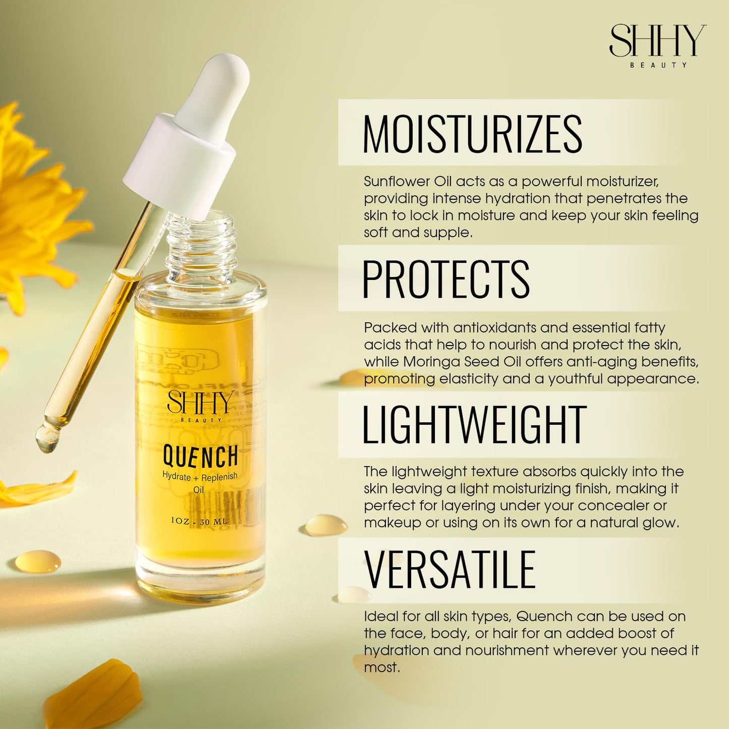 SHHY BEAUTY QUENCH Hydrate and Replenish Oil