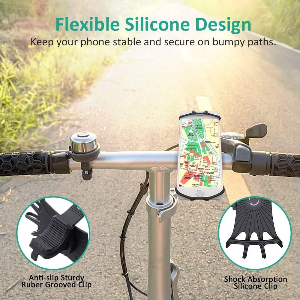 360°Rotation Cycling Bike Bicycle Phone Mount Holder Silicone Handlebar Case for Samsung Galaxy A15 5G A25 A35 A54 A13 A23 A12 A53 S24 Ultra, S23…