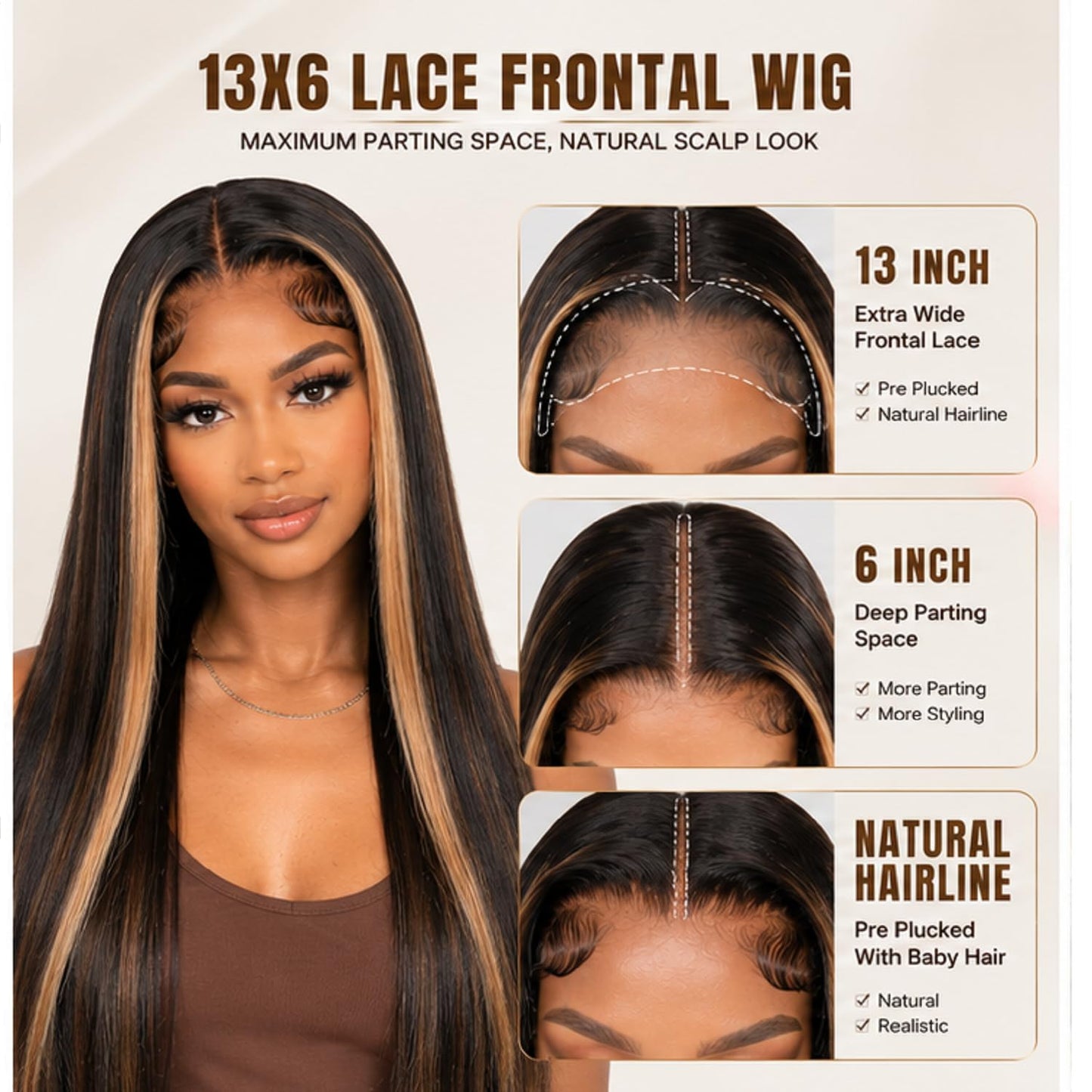 Cypha 1B/27 Ombre Lace Front Wig Human Hair Straight 13x6 HD Lace Frontal Wigs Human Hair Pre Plucked 180% Density Highlight Lace Front Colored Wig Beauty and Personal Care Cypha