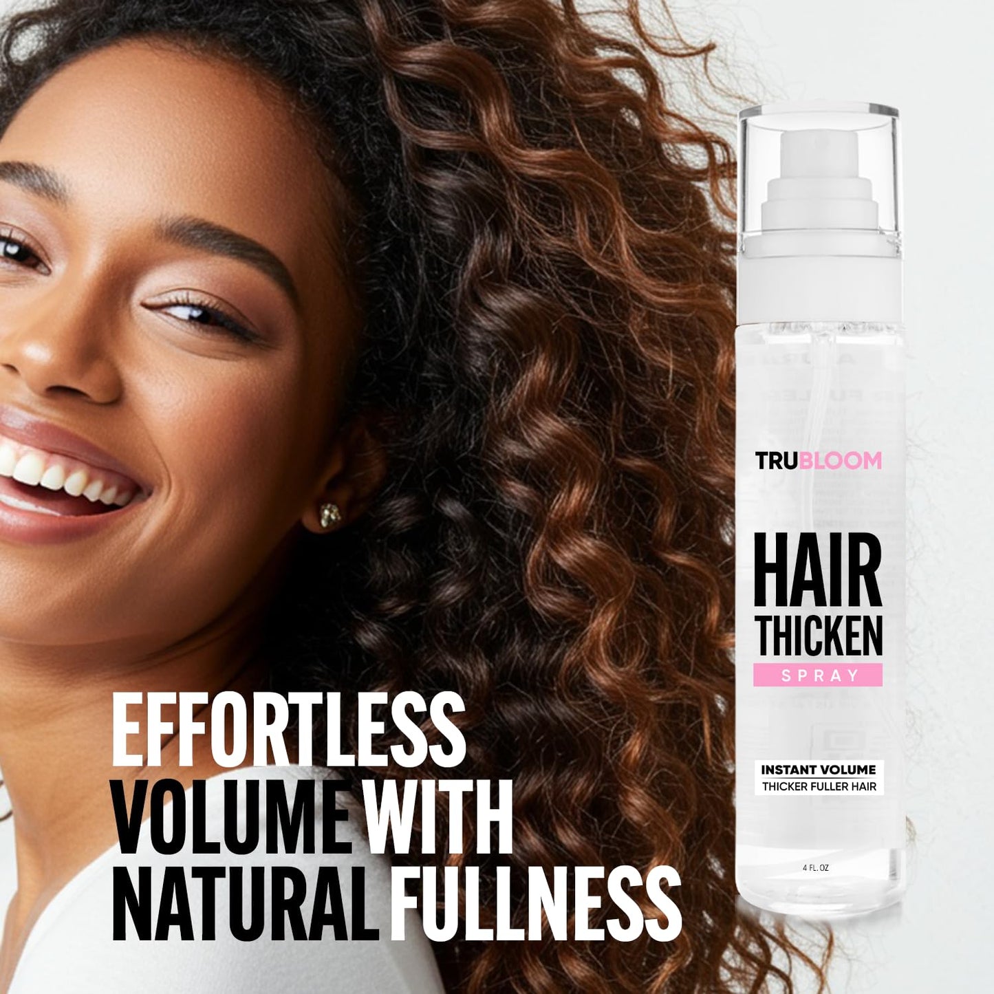 Tru Bloom Hair Thickening Spray - Fuller, Thicker Hair in seconds. All Natural Hair Volume Booster. Stylist-Recommended