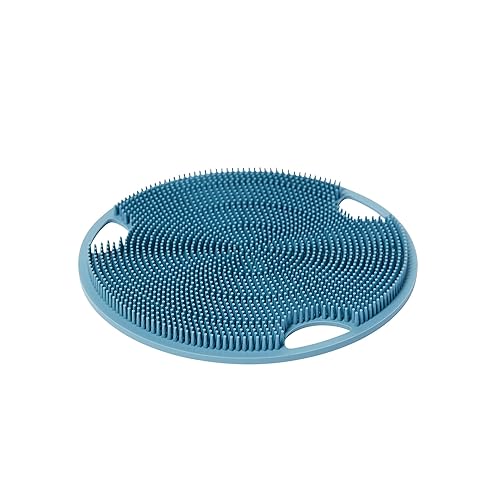Boie USA Flat Body Scrubber - Soft Silicone-Like Exfoliating Shower Scrubber & Body Cleansing Brush - Stick-to-Wall Loofah Replacement - Antimicrobial