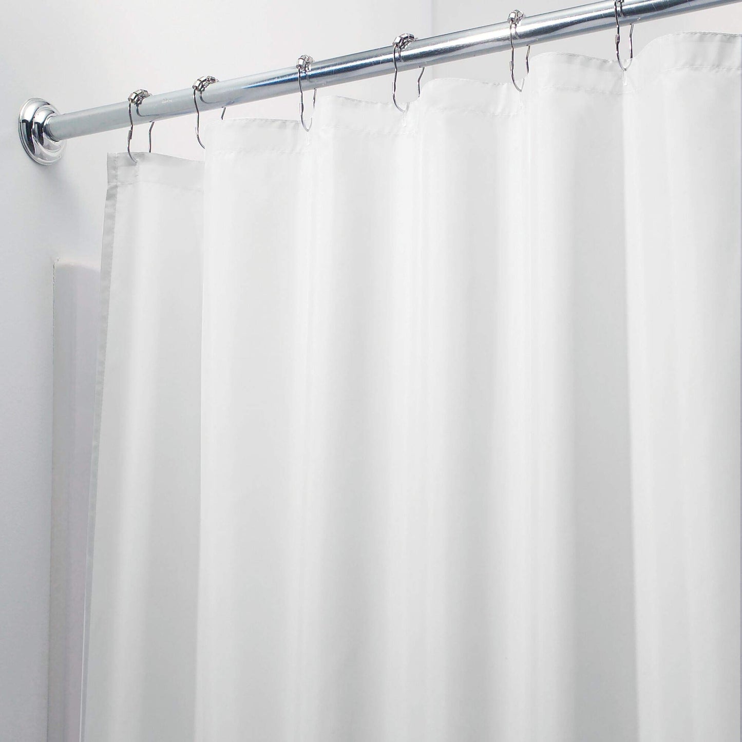 InterDesign Waterproof Polyester Stall Shower Curtain/Liner,White