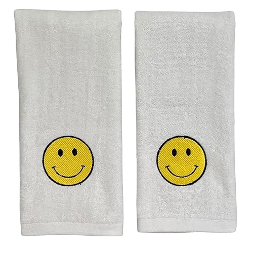 Serafina Home Smiley Smiling Face Bathroom Hand Towel - 100% Cotton Hand Towel 16 x25 Inch Perfect for Housewarming-Christmas-Birthday Gift Decor