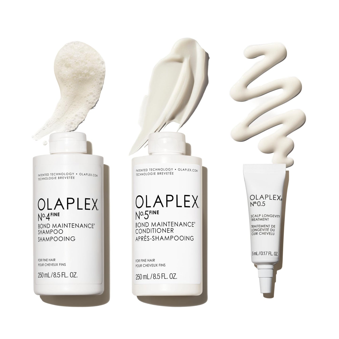 Olaplex Wash & Shine Fine Hair Kit: Nº. 4FINE, Nº. 5FINE, Nº. 0.5, Shampoo & Conditioner Set | Gently Cleanses to Volumize & Strengthen | Hydrates