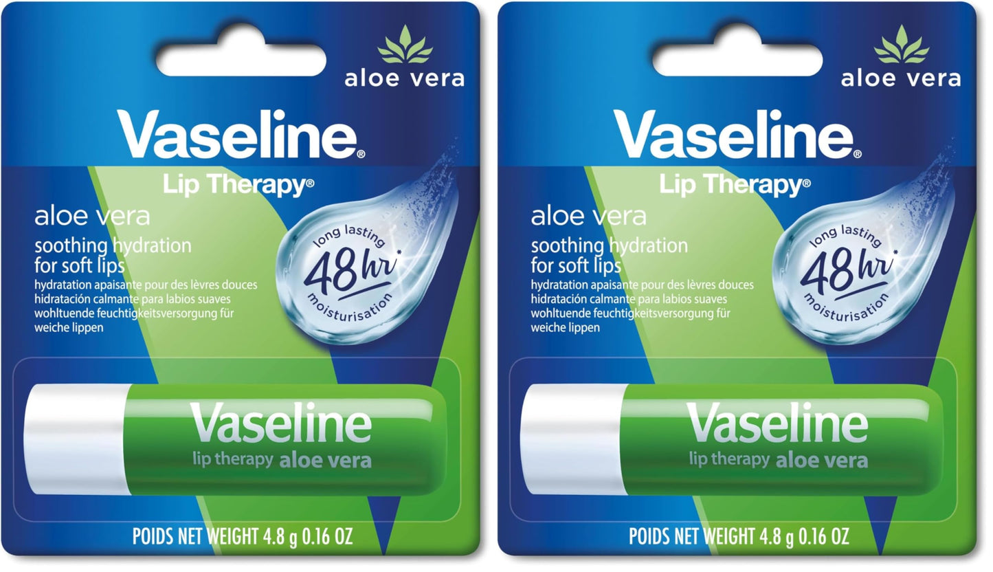 Vaseline Aloe Fresh Lip Therapy Stick- .16 oz (Pack of 2) Beauty and Personal Care Vaseline Default Title