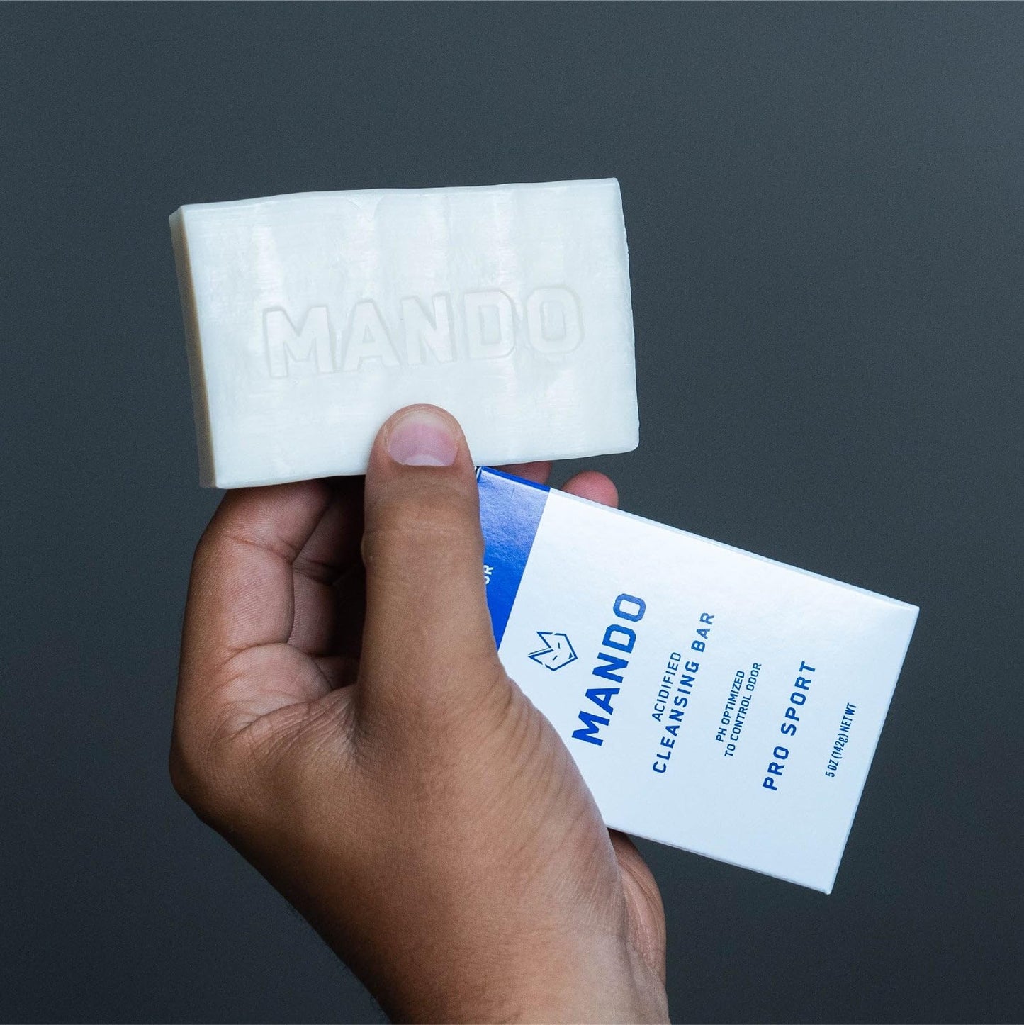 Mando Acidified Cleansing Bar - 24-Hour Odor Control - Removes Odor Better than Soap - SLS Free, Paraben Free - Safe For Sensitive Skin - Pro Sport