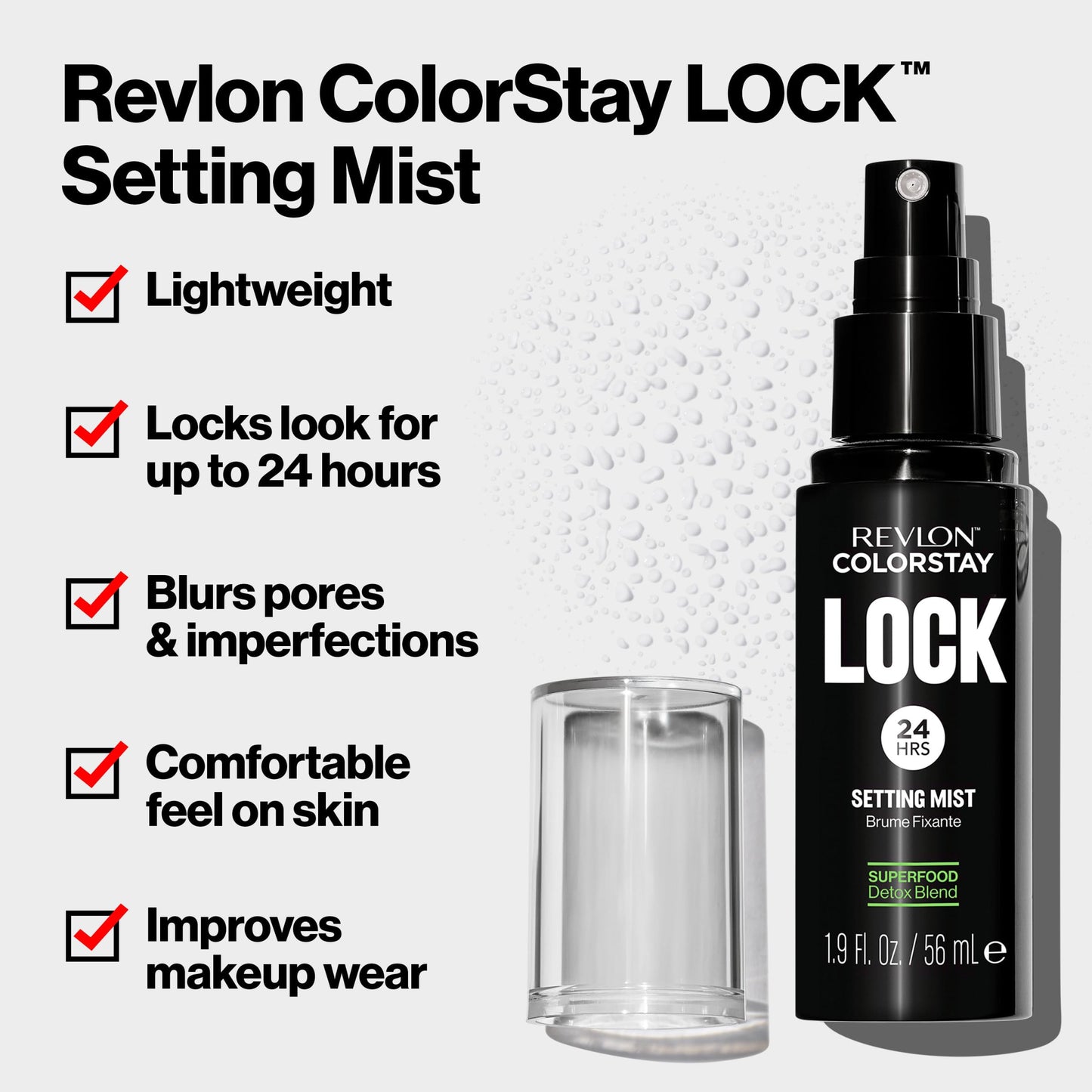 Revlon Colorstay 24 Hr Lock Setting Mist, Keeps Face Makeup from Melting & Fading, Mattifying, Blurring & Oil Absorbing Spray, Transfer-Proof & Mask