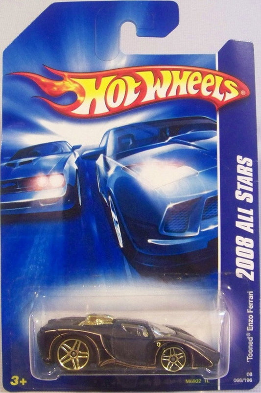 Hot Wheels 2008-066 All Stars Black Tooned Enzo Ferrari 1:64 Scale