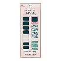 Dashing Diva Gloss Nail Strips - Ivy Opal | UV Free, Chip Resistant, Long Lasting Gel Nail Stickers | 32 Wraps, Prep Pad, Nail File