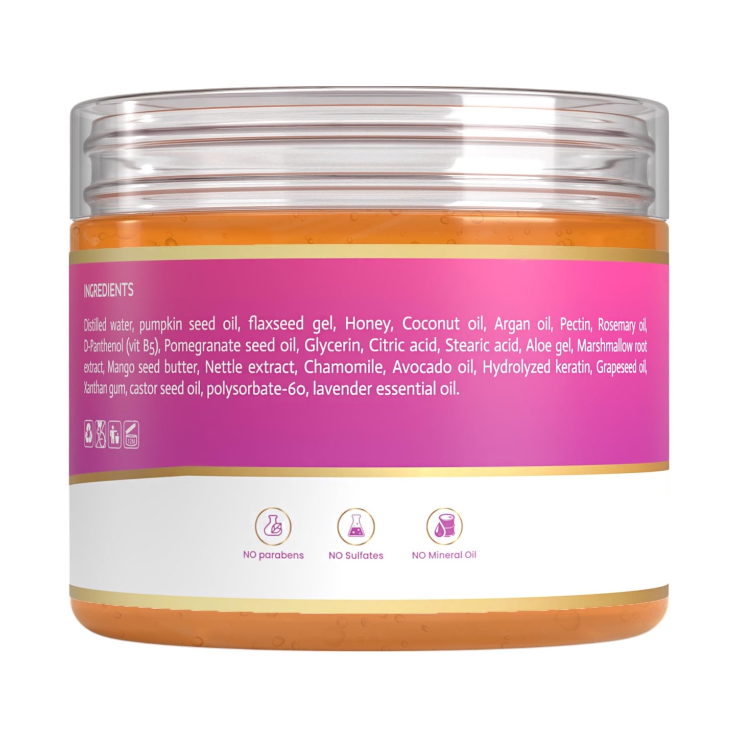 MAKOF BEAUTY Curls Defining & Styling Custard Gel, Enhances Curls Definition & Long-Lasting Hold. With Flaxseed, Pumpkin Seed & Rosemary. Natural Hair