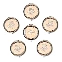 Customizable World Set of 6 Small Mirror Pocket Bride Tribe Gifts Bachelorette Bridesmaid Gift Favors, I Do Crew